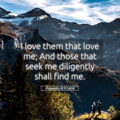 Picture 05 - Proverbs 8:17 ASV - I love them that love me; And those that seek me - Bible Verse Picture