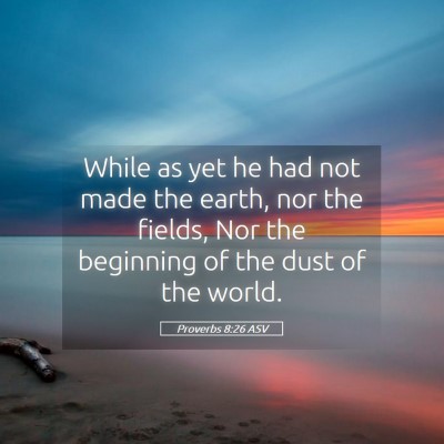 Picture 05 - Proverbs 8:26 ASV - While as yet he had not made the earth, nor the - Bible Verse Picture