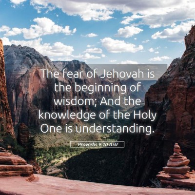 Picture 05 - Proverbs 9:10 ASV - The fear of Jehovah is the beginning of wisdom; - Bible Verse Picture