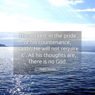 Picture 05 - Psalms 10:4 ASV - The wicked, in the pride of his countenance, - Bible Verse Picture