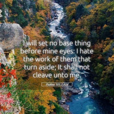 Picture 05 - Psalms 101:3 ASV - I will set no base thing before mine eyes: I hate - Bible Verse Picture
