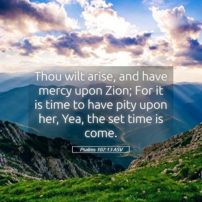 Picture 05 - Psalms 102:13 ASV - Thou wilt arise, and have mercy upon Zion; For it - Bible Verse Picture