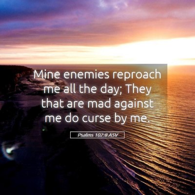 Picture 05 - Psalms 102:8 ASV - Mine enemies reproach me all the day; They that - Bible Verse Picture