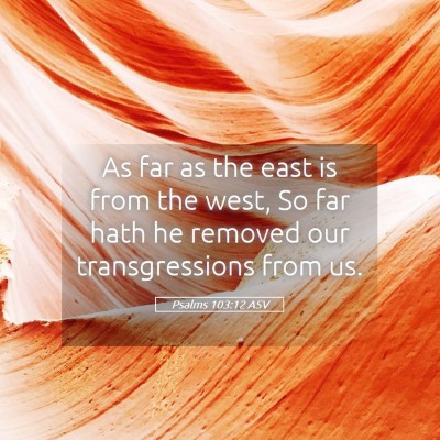 Picture 05 - Psalms 103:12 ASV - As far as the east is from the west, So far hath - Bible Verse Picture