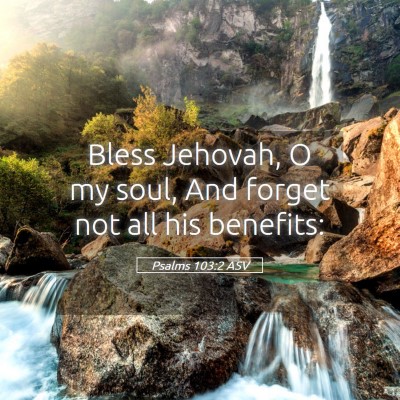 Picture 05 - Psalms 103:2 ASV - Bless Jehovah, O my soul, And forget not all his - Bible Verse Picture