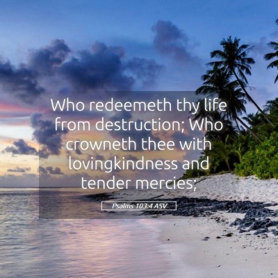 Picture 05 - Psalms 103:4 ASV - Who redeemeth thy life from destruction; Who - Bible Verse Picture
