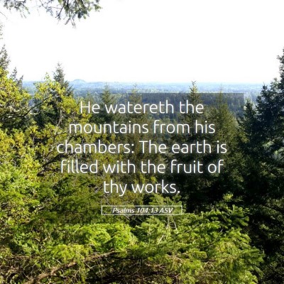 Picture 05 - Psalms 104:13 ASV - He watereth the mountains from his chambers: The - Bible Verse Picture