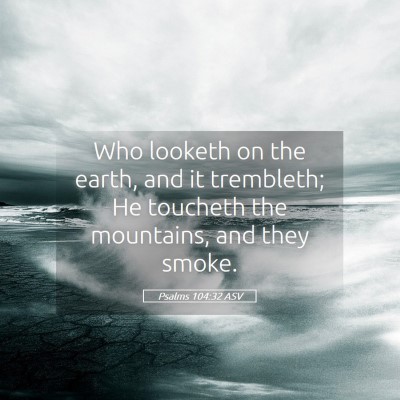 Picture 05 - Psalms 104:32 ASV - Who looketh on the earth, and it trembleth; He - Bible Verse Picture