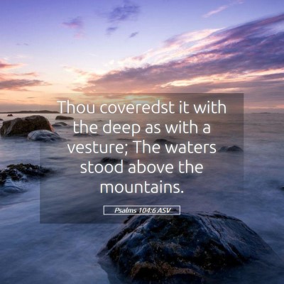 Picture 05 - Psalms 104:6 ASV - Thou coveredst it with the deep as with a - Bible Verse Picture
