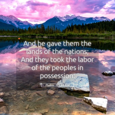 Picture 05 - Psalms 105:44 ASV - And he gave them the lands of the nations; And - Bible Verse Picture