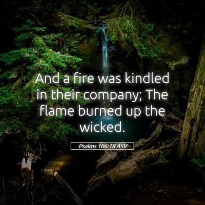 Picture 05 - Psalms 106:18 ASV - And a fire was kindled in their company; The - Bible Verse Picture