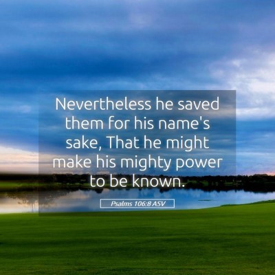 Picture 05 - Psalms 106:8 ASV - Nevertheless he saved them for his name's sake, - Bible Verse Picture