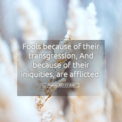 Picture 05 - Psalms 107:17 ASV - Fools because of their transgression, And because - Bible Verse Picture