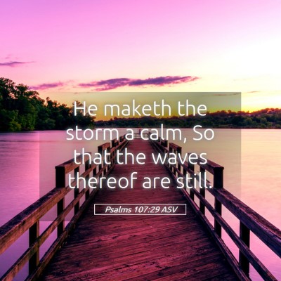 Picture 05 - Psalms 107:29 ASV - He maketh the storm a calm, So that the waves - Bible Verse Picture