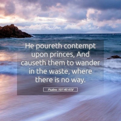 Picture 05 - Psalms 107:40 ASV - He poureth contempt upon princes, And causeth - Bible Verse Picture