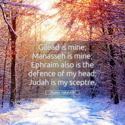 Picture 05 - Psalms 108:8 ASV - Gilead is mine; Manasseh is mine; Ephraim also is - Bible Verse Picture