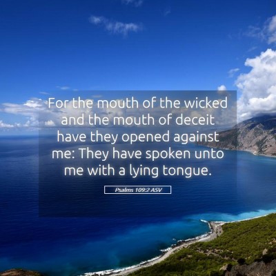 Picture 05 - Psalms 109:2 ASV - For the mouth of the wicked and the mouth of - Bible Verse Picture