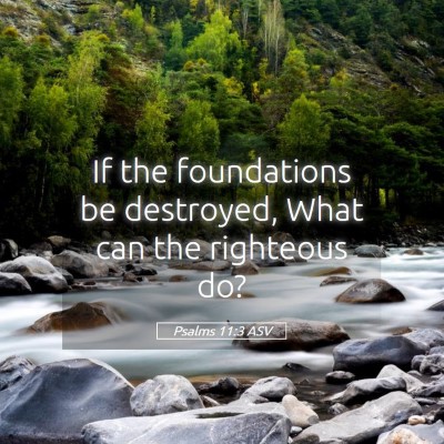 Picture 05 - Psalms 11:3 ASV - If the foundations be destroyed, What can the - Bible Verse Picture