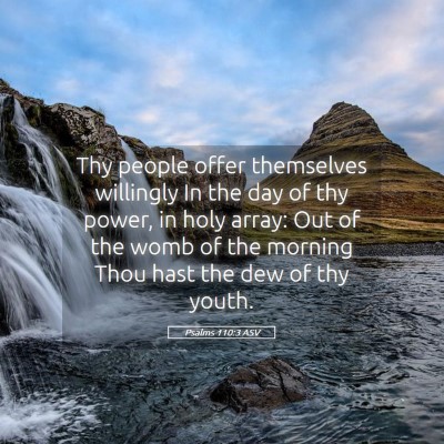 Picture 05 - Psalms 110:3 ASV - Thy people offer themselves willingly In the day - Bible Verse Picture