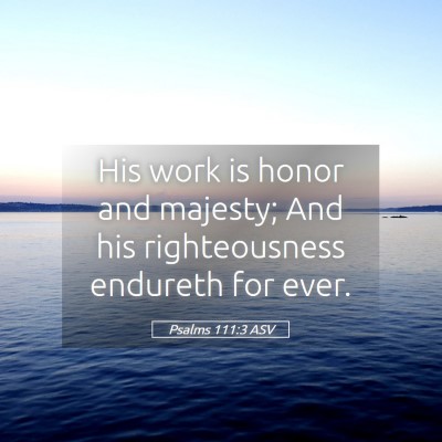 Picture 05 - Psalms 111:3 ASV - His work is honor and majesty; And his - Bible Verse Picture