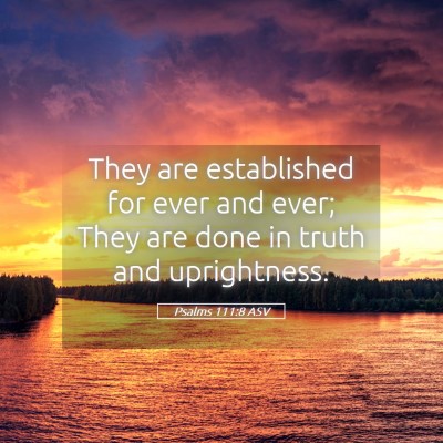 Picture 05 - Psalms 111:8 ASV - They are established for ever and ever; They are - Bible Verse Picture