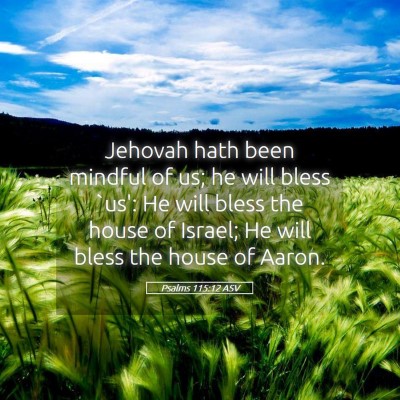 Picture 05 - Psalms 115:12 ASV - Jehovah hath been mindful of us; he will bless - Bible Verse Picture