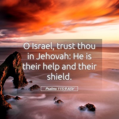 Picture 05 - Psalms 115:9 ASV - O Israel, trust thou in Jehovah: He is their help - Bible Verse Picture