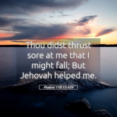 Picture 05 - Psalms 118:13 ASV - Thou didst thrust sore at me that I might fall; - Bible Verse Picture