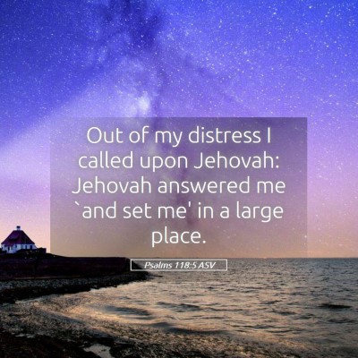Picture 05 - Psalms 118:5 ASV - Out of my distress I called upon Jehovah: Jehovah - Bible Verse Picture