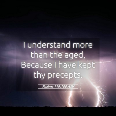 Picture 05 - Psalms 119:100 ASV - I understand more than the aged, Because I have - Bible Verse Picture