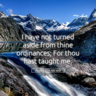 Picture 05 - Psalms 119:102 ASV - I have not turned aside from thine ordinances; - Bible Verse Picture