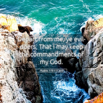 Picture 05 - Psalms 119:115 ASV - Depart from me, ye evil-doers, That I may keep - Bible Verse Picture