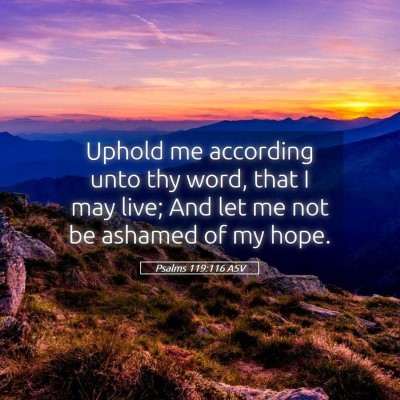Picture 05 - Psalms 119:116 ASV - Uphold me according unto thy word, that I may - Bible Verse Picture