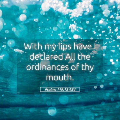 Picture 05 - Psalms 119:13 ASV - With my lips have I declared All the ordinances - Bible Verse Picture