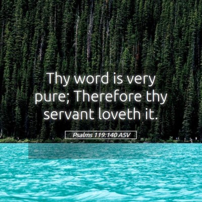 Picture 05 - Psalms 119:140 ASV - Thy word is very pure; Therefore thy servant - Bible Verse Picture