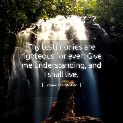 Picture 05 - Psalms 119:144 ASV - Thy testimonies are righteous for ever: Give me - Bible Verse Picture