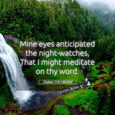 Picture 05 - Psalms 119:148 ASV - Mine eyes anticipated the night-watches, That I - Bible Verse Picture