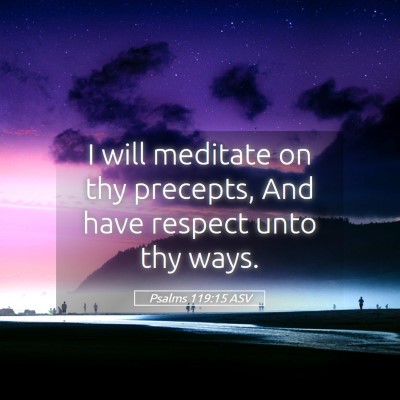 Picture 05 - Psalms 119:15 ASV - I will meditate on thy precepts, And have respect - Bible Verse Picture