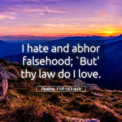 Picture 05 - Psalms 119:163 ASV - I hate and abhor falsehood; `But' thy law do I - Bible Verse Picture