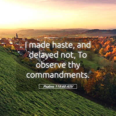 Picture 05 - Psalms 119:60 ASV - I made haste, and delayed not, To observe thy - Bible Verse Picture