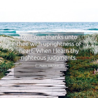 Picture 05 - Psalms 119:7 ASV - I will give thanks unto thee with uprightness of - Bible Verse Picture