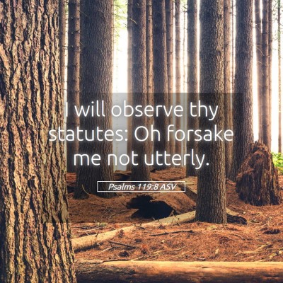 Picture 05 - Psalms 119:8 ASV - I will observe thy statutes: Oh forsake me not - Bible Verse Picture