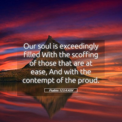 Picture 05 - Psalms 123:4 ASV - Our soul is exceedingly filled With the scoffing - Bible Verse Picture