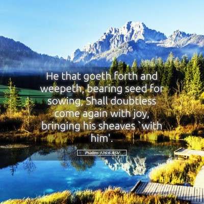 Picture 05 - Psalms 126:6 ASV - He that goeth forth and weepeth, bearing seed for - Bible Verse Picture