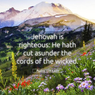 Picture 05 - Psalms 129:4 ASV - Jehovah is righteous: He hath cut asunder the - Bible Verse Picture
