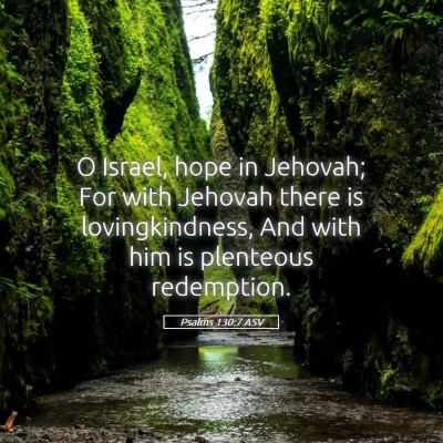 Picture 05 - Psalms 130:7 ASV - O Israel, hope in Jehovah; For with Jehovah there - Bible Verse Picture