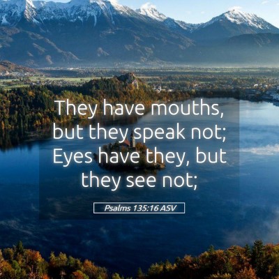 Picture 05 - Psalms 135:16 ASV - They have mouths, but they speak not; Eyes have - Bible Verse Picture