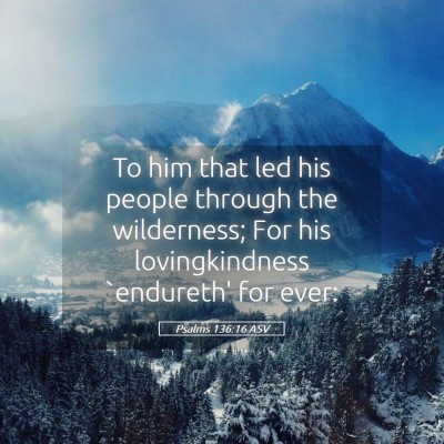 Picture 05 - Psalms 136:16 ASV - To him that led his people through the - Bible Verse Picture