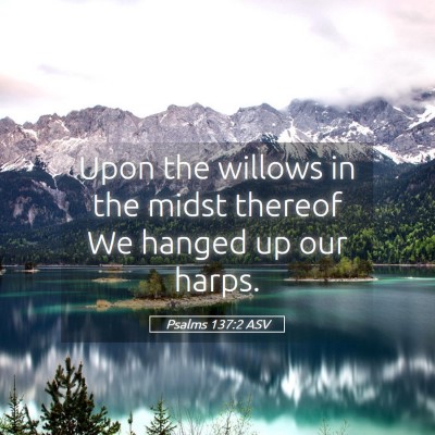 Picture 05 - Psalms 137:2 ASV - Upon the willows in the midst thereof We hanged - Bible Verse Picture