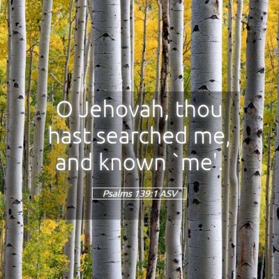 Picture 05 - Psalms 139:1 ASV - O Jehovah, thou hast searched me, and known - Bible Verse Picture